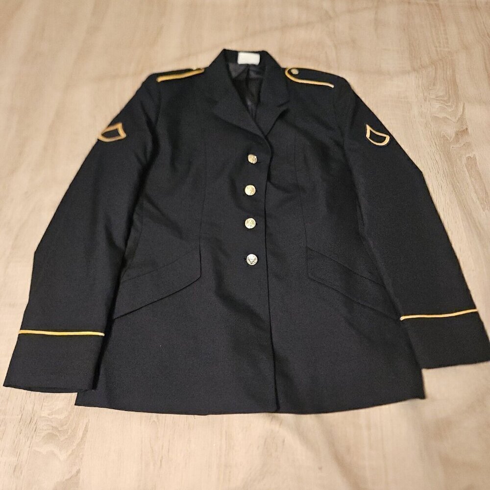 Womens Coat Blazer Classic Design Blue 450 Fusible Size 14WR Wool Blend